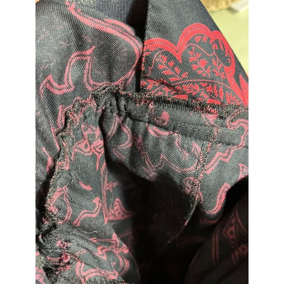 Liz Claiborne Dress Red Black Paisley Vtg 80s Career Midi Leather Belt Womens M - Picture 12 of 12